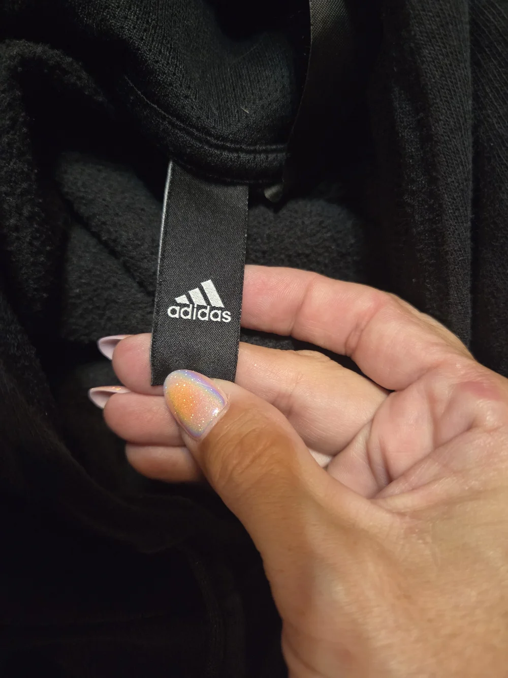adidas Black Hoodie with Geometric Logo